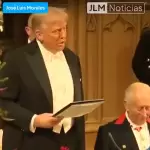 Donald Trump y el rey Carlos III, durante la visita del mandatario estadounidense al Reino Unido. Foto JLMNoticias captura de pantalla