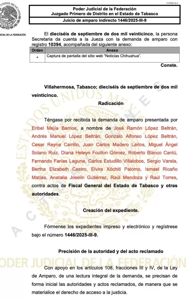 El estado de Tabasco otorgo tambien un amparo a los Lopez Beltran Andy y Gonzalo. Foto JLMNoticias captura de pantalla