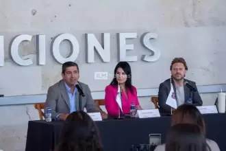 Héctor Castorena, Verónica González y Juan Luis Núñez en la presentación del Global Changers 2025. Foto: JLMNoticias / Salvador Ramírez.