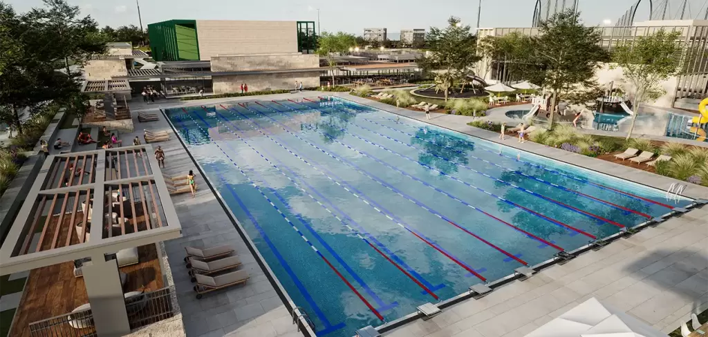 La alberca tipo olimpica dentro del Club Deportivo Zitara