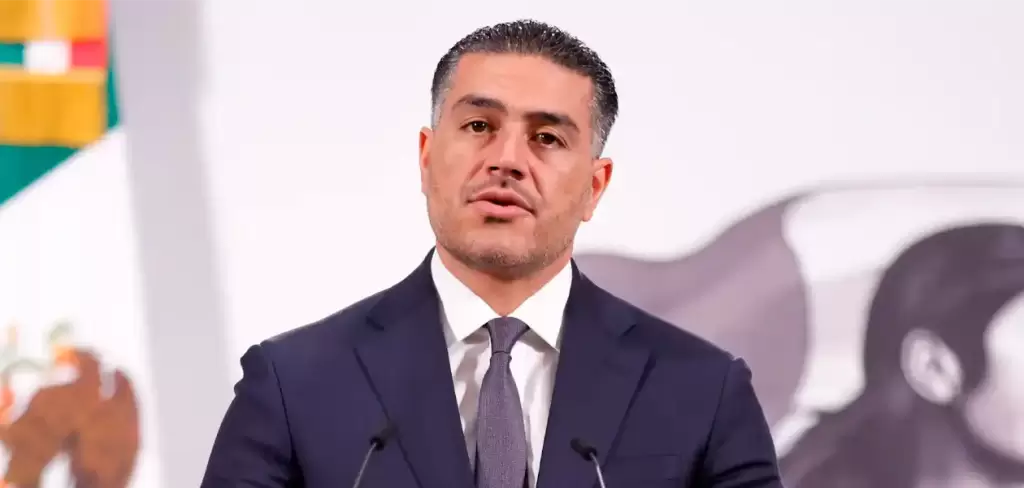Omar García Harfuch, secretario de Seguridad, en conferencia de prensa. Agosto 2025, el mes con menos homicidios en 10 años. Agencia El Universal / Diego Simón Sánchez