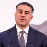 Omar García Harfuch, secretario de Seguridad, en conferencia de prensa. Agosto 2025, el mes con menos homicidios en 10 años. Agencia El Universal / Diego Simón Sánchez