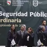 Omar García Harfuch al participar en el Consejo Nacional de Seguridad Pública, señaló que el futuro de la seguridad depende del fortalecimiento de los cuerpos policiales. Foto Diego Simón El Universal