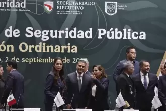 Omar García Harfuch al participar en el Consejo Nacional de Seguridad Pública, señaló que el futuro de la seguridad depende del fortalecimiento de los cuerpos policiales. Foto Diego Simón El Universal