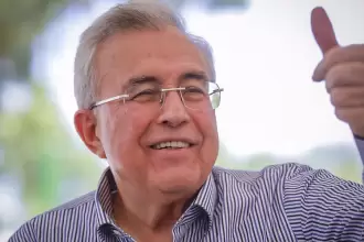 Rubén Rocha Moya, Gobernador de Sinaloa, reconoció a los manifestantes que salieron a las calles a protestar por la inseguridad del estado que gobierna. Foto Facebook Rubén Rocha