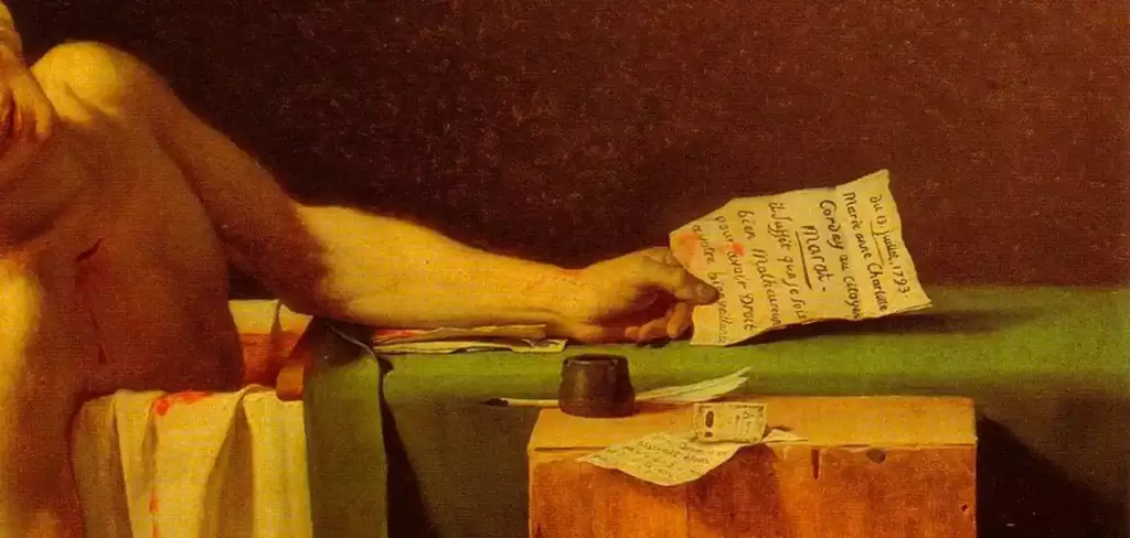 Suicidio y Literatura. Día Mundial para la Prevención del Suicidio: la literatura como espejo del dolor y la esperanza. En la imagen, "La Muerte de Marat" de Jacques-Louis David, en 1793.Foto: JLMNoticias / Museos Reales de Bellas Artes de Bélgica.