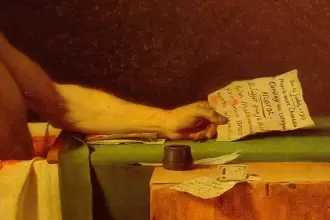 Suicidio y Literatura. Día Mundial para la Prevención del Suicidio: la literatura como espejo del dolor y la esperanza. En la imagen, "La Muerte de Marat" de Jacques-Louis David, en 1793.Foto: JLMNoticias / Museos Reales de Bellas Artes de Bélgica.