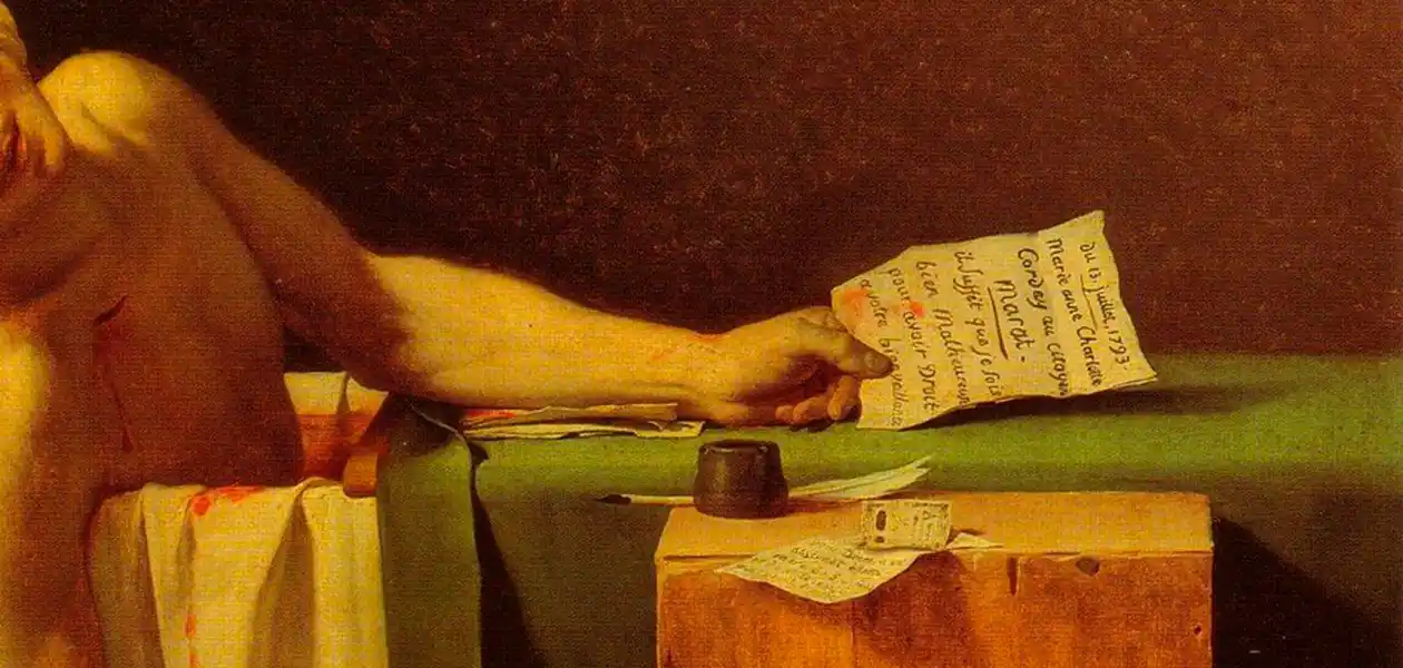 Suicidio y Literatura. Día Mundial para la Prevención del Suicidio: la literatura como espejo del dolor y la esperanza. En la imagen, "La Muerte de Marat" de Jacques-Louis David, en 1793.Foto: JLMNoticias / Museos Reales de Bellas Artes de Bélgica.