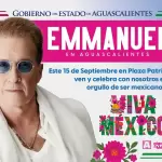 Aguascalientes celebra el Grito de Independencia con Emmanuel en concierto, verbena popular, festival artístico y desfile cívico-militar.
