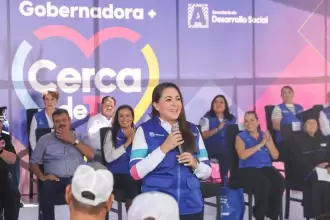 Con el programa “Gobernadora más cerca de Ti”, Tere Jiménez llevó apoyos y servicios estatales a familias de Emiliano Zapata, en Pabellón de Arteaga.