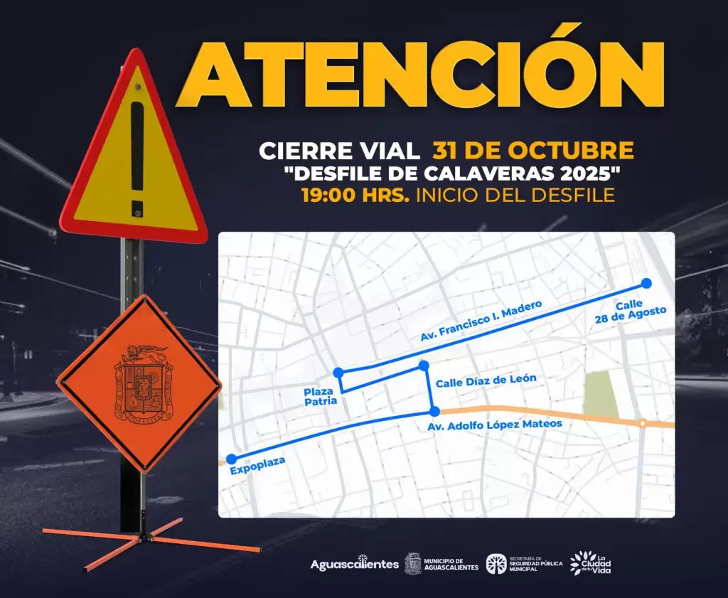Cierres viales desfile de calavera