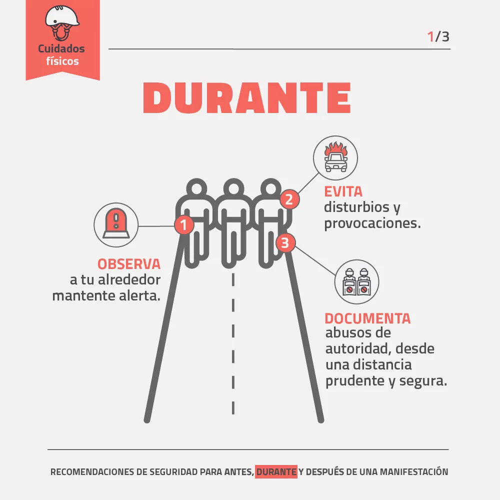 Recomendaciones de seguridad durante una protesta