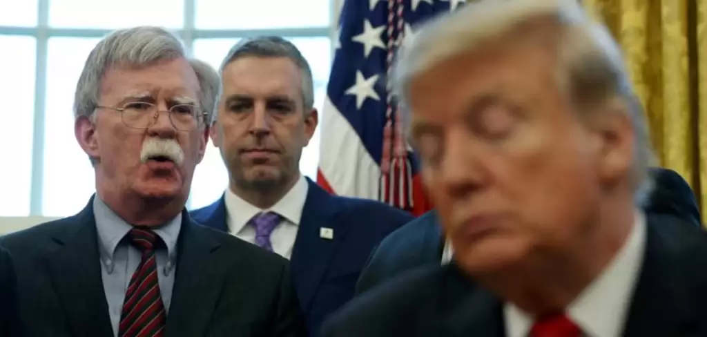 John Bolton y Donald Trump en la administración 2017 al 2021