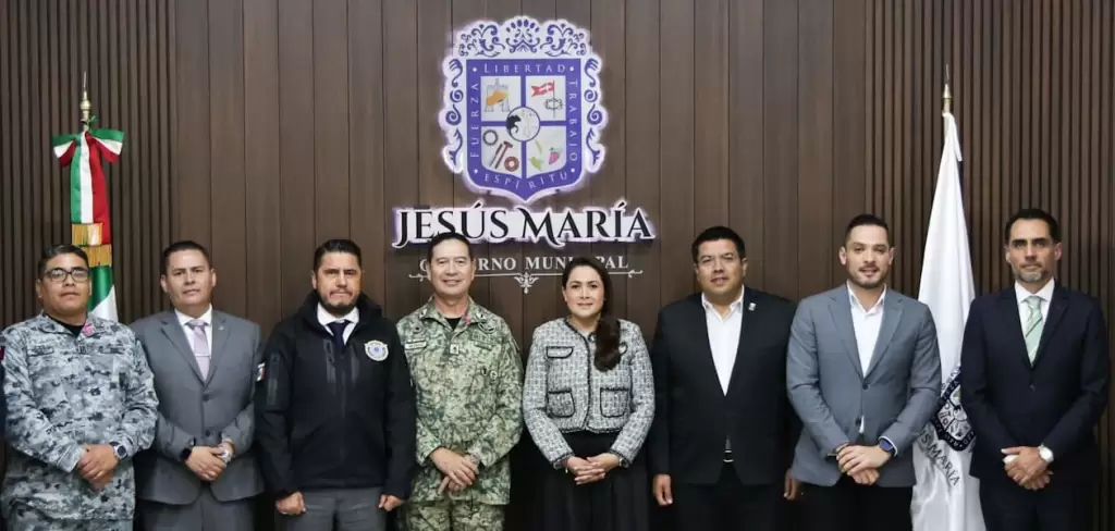 Tere Jiménez encabezó la Mesa de Seguridad en Jesús María para reforzar operativos y coordinación entre los tres niveles de gobierno.