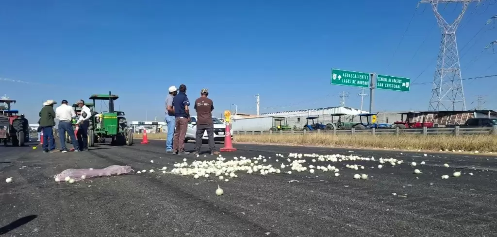 Para nacional de agricultores en la carretera León-Aguascalientes.