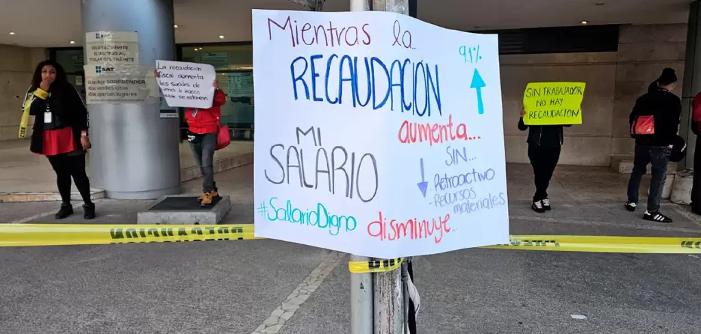 Paro Nacional en el SAT. Foto: JLMNoticias / X / Paro Nacional SAT.