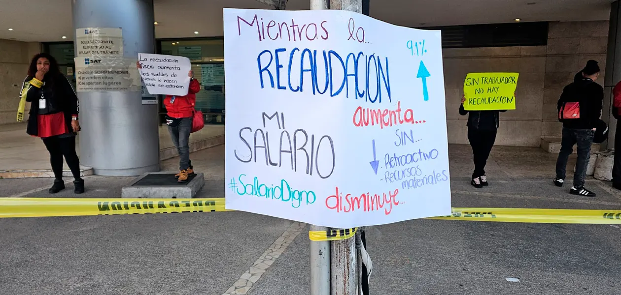 Paro Nacional en el SAT. Foto: JLMNoticias / X / Paro Nacional SAT.