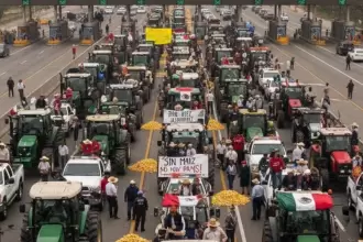 Paro nacional en las carreteras de los agricultores y productores 2025.