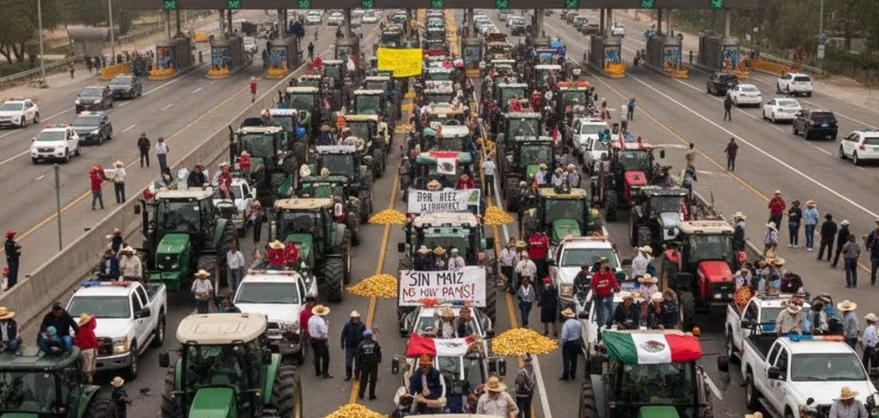 Paro nacional en las carreteras de los agricultores y productores 2025.