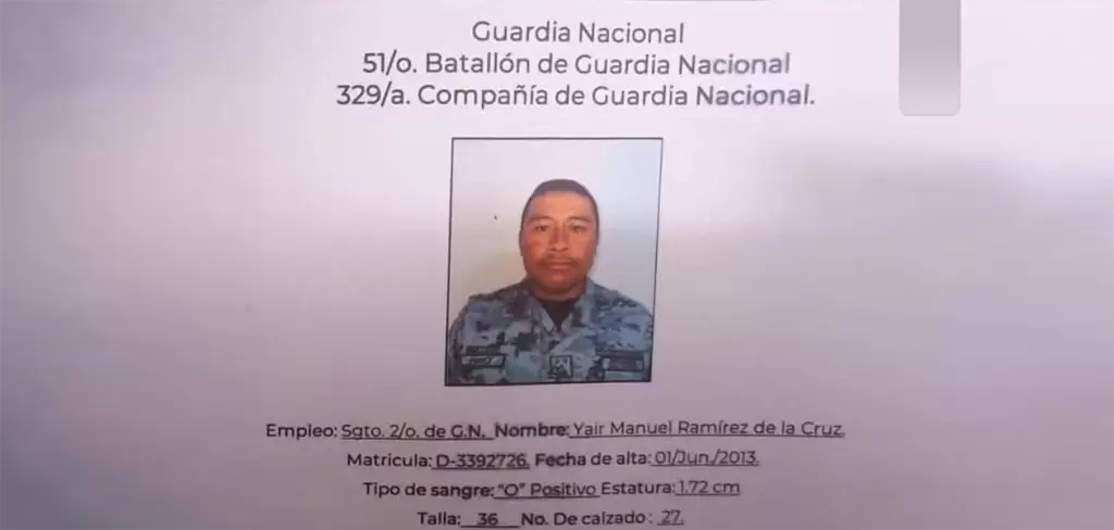 
Sargento de la Guardia Nacional en Acapulco Yair Manuel Ramírez de la Cruz.