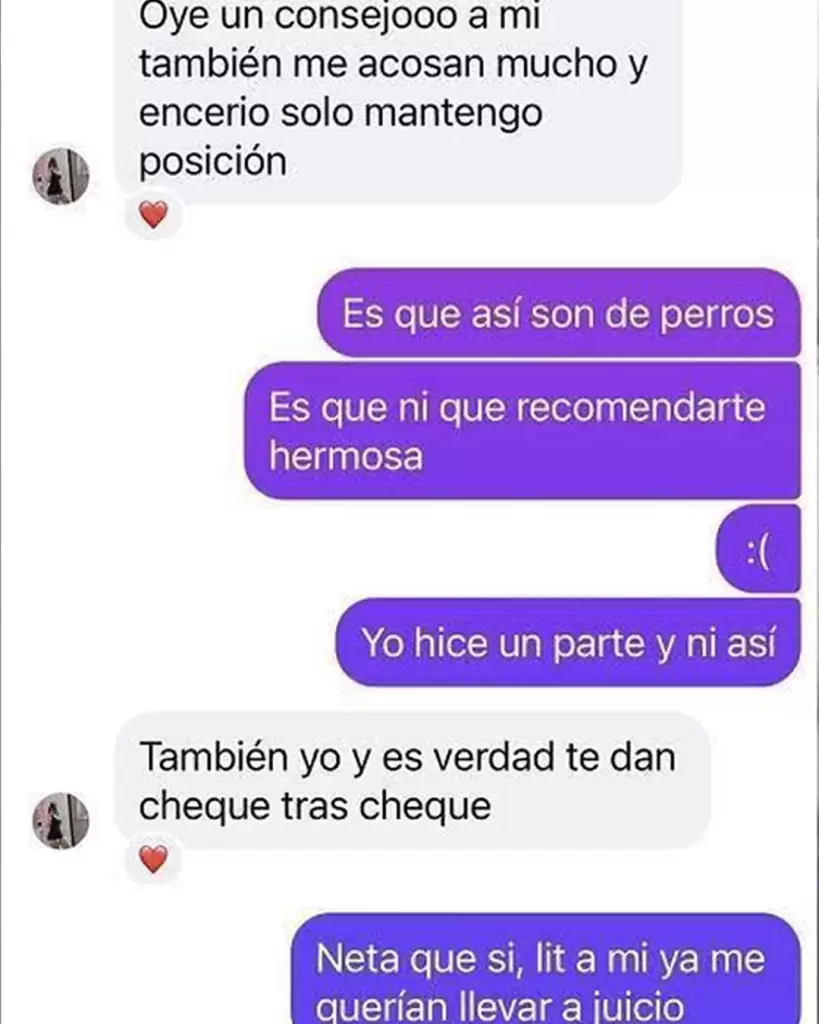 conversaciones vía Messenger con Stephany al contarle a una amiga