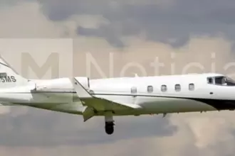 Jet privado que aterrizó en el Aeropuerto Internacional de Aguascalientes tras solicitar asilo político.