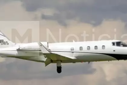 Jet privado que aterrizó en el Aeropuerto Internacional de Aguascalientes tras solicitar asilo político.
