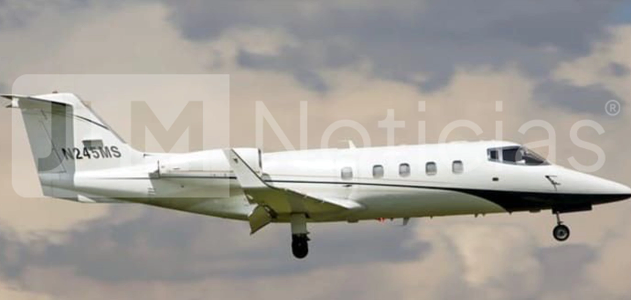 Jet privado que aterrizó en el Aeropuerto Internacional de Aguascalientes tras solicitar asilo político.