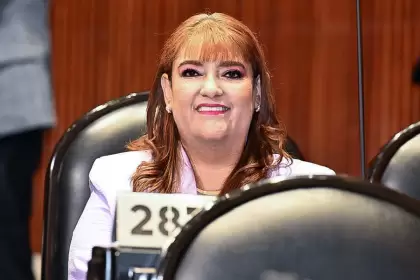 Imagen de Mónica Becerra, diputada por Aguascalientes, señalada como la legisladora con más faltas en la Cámara de Diputados.