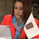 Tere Jiménez durante su intervención en el Consejo Nacional de Seguridad, donde solicita más traslados de reos a penales federales.
