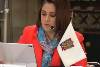 Tere Jiménez durante su intervención en el Consejo Nacional de Seguridad, donde solicita más traslados de reos a penales federales.