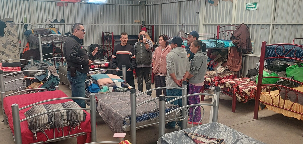 Albergue habilitado en Aguascalientes para resguardar a personas ante el frío invernal