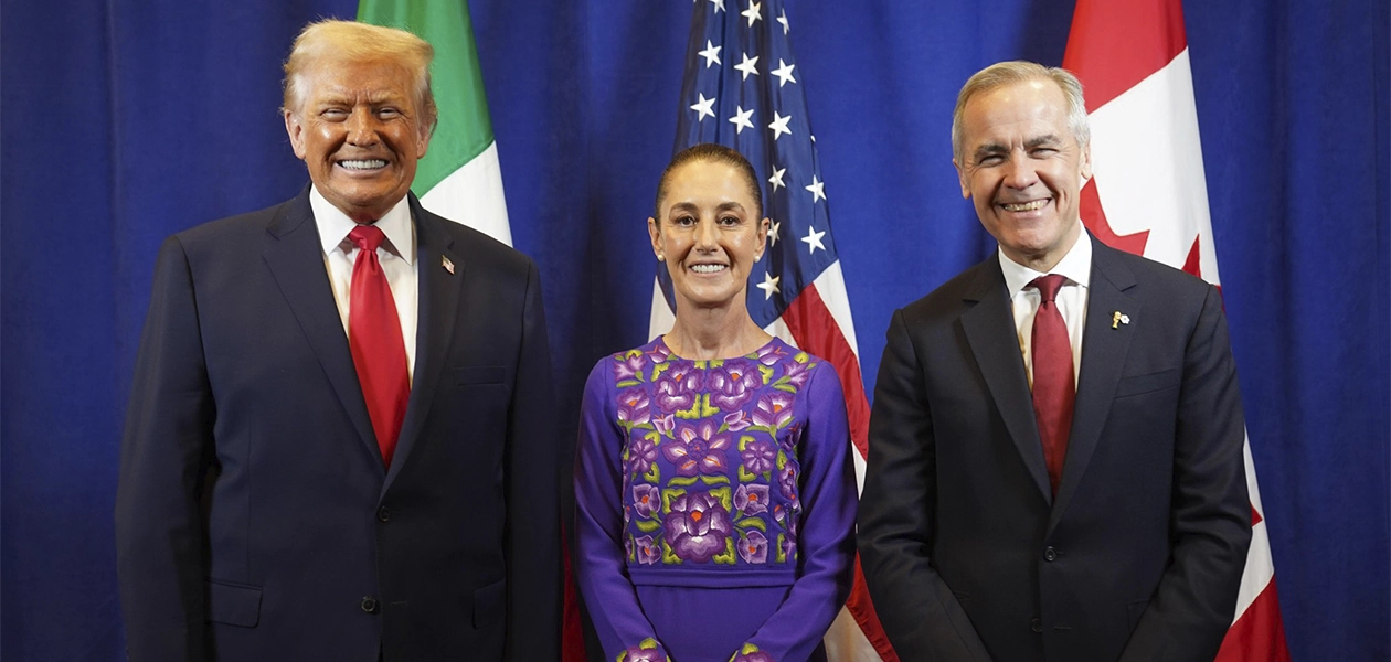 Claudia Sheinbaum, Donald Trump y Mark Carney se reúnen en Washington para dialogar sobre comercio y coordinación rumbo al Mundial 2026.