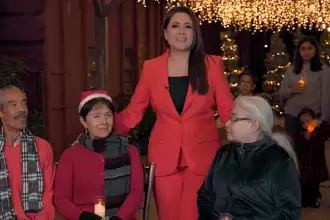 Tere Jiménez durante la difusión de su mensaje navideño dirigido a la población de Aguascalientes