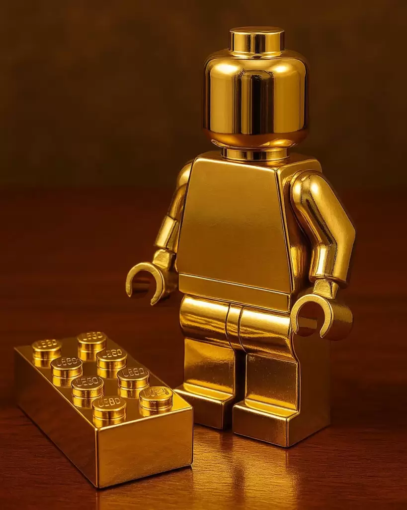 Minifigura de oro sólido de 14 quilates.