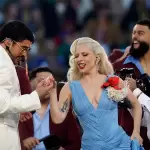 Bad Bunny y Lady Gaga en el espectáculo de medio tiempo del SuperBowl LX entre New England Patriots y Seattle Seahawks en el Levi's Stadium de Santa Clara, California, EE.UU., el 08 de febrero de 2026. Foto de JLMNoticias / EFE/EPA/JOHN G. MABANGLO.