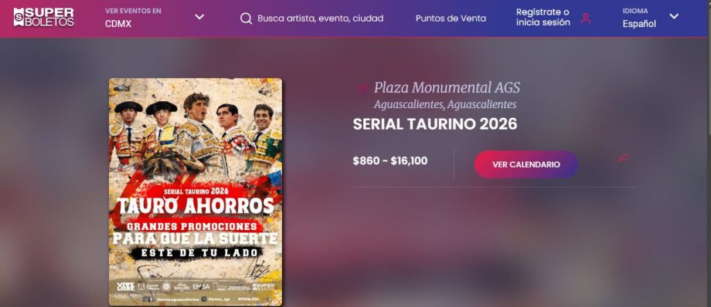 Compra de boletos a través de SUPERBOLETOS