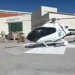SSPE realiza traslado aeromédico en helicóptero Fuerza 1 a paciente con quemaduras al Centro Médico Nacional de Occidente.
