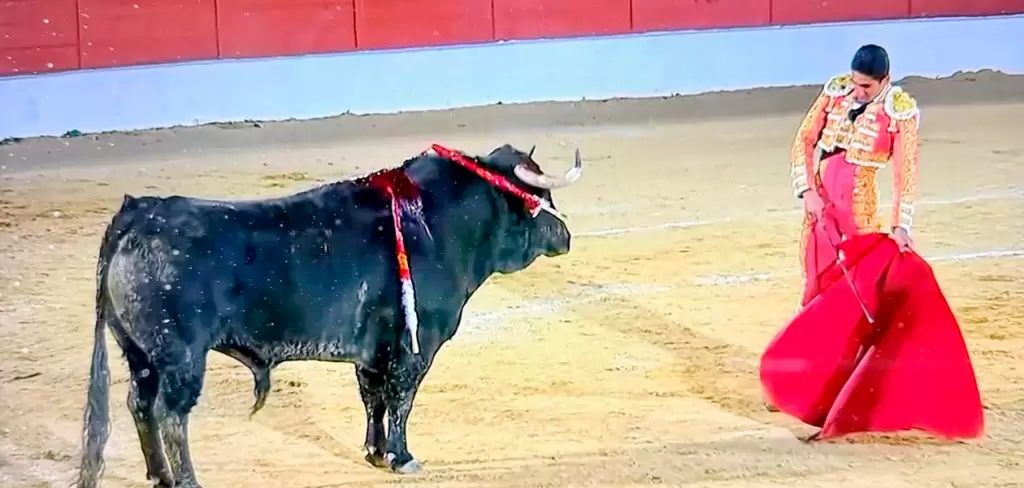 Constantemente, tenía Héctor que ayudarse con la espada para paliar los embates del viento hoy en España. Foto: JLMNoticias / Especial / Memo Leal.