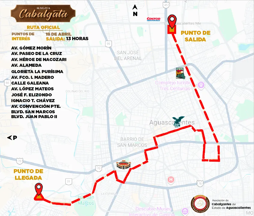 Ruta oficial de la Mega Cabalgata