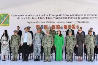Tere Jiménez encabezó encuentro con la V Región Militar y reconoció labor del Ejército y la Guardia Nacional en Aguascalientes.