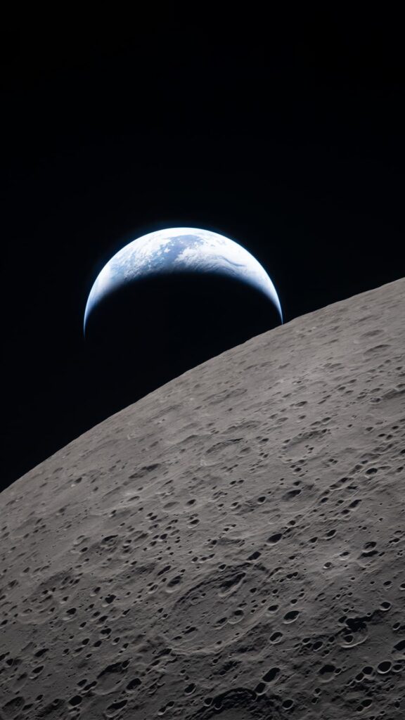 04 artemis ii lunar flyby wallpaper peeking at earth image 1
