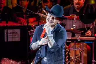 Christian Nodal en el Palenque de la Feria Nacional de San Marcos 2026. Foto: JLMNoticias / Adán De la cruz.