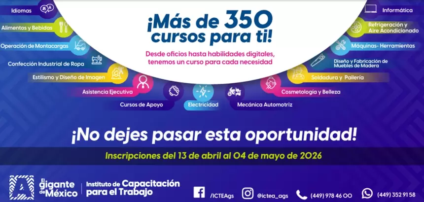 ICTEA abre inscripciones 2026 con más de 350 cursos en Aguascalientes JLMNoticias