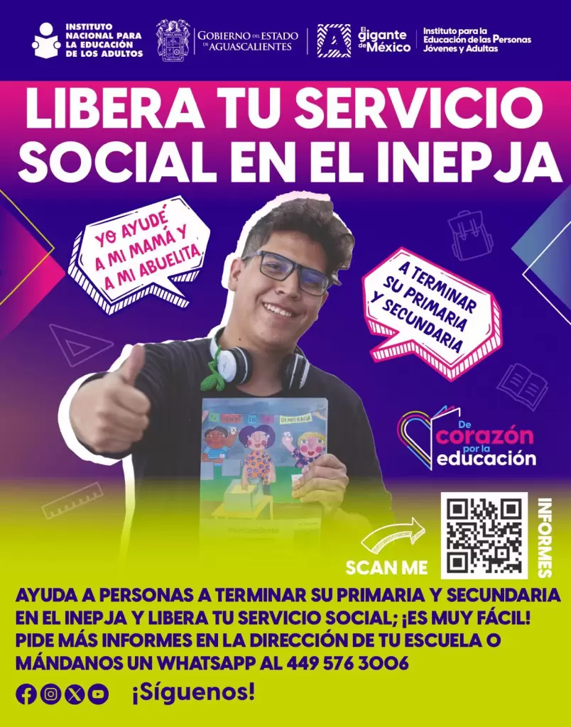 Servicio social en Aguascalientes- apoya la educación básica