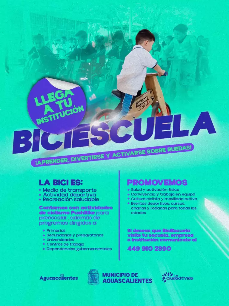 Biciescuela impulsa movilidad sustentable en Aguascalientes 2