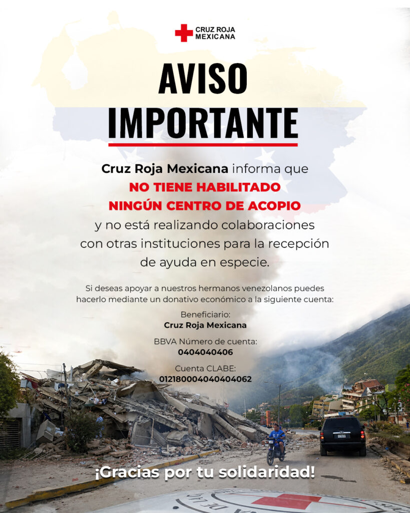 Datos oficiales para donar a través de la Cruz Roja