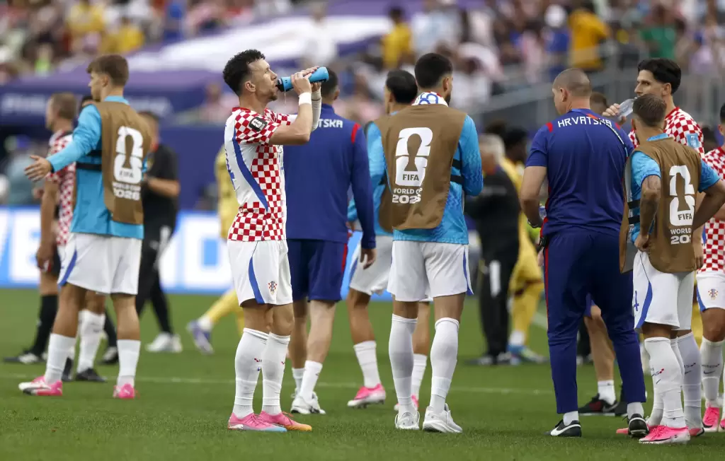 Pausa de hidratación Croacia VS. Ghana // Foto de EFE