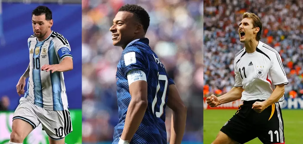 Los mayores goleadores en la historia de los Mundiales
