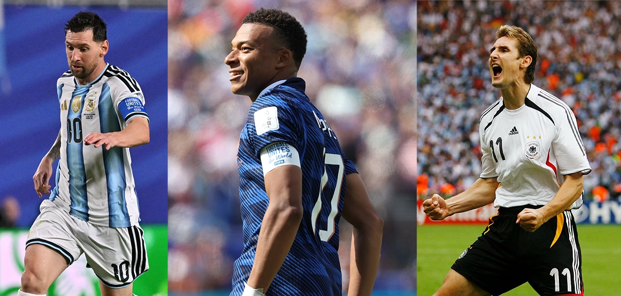 Los mayores goleadores en la historia de los Mundiales